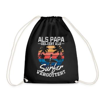 Als Papa geliebt als Surfer Vergöttert - Surfing - Turnbeutel - Schwarz - Vorne