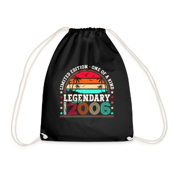 Legendary September 2006 16th Birthday Gift - Drawstring Bag - black - Front