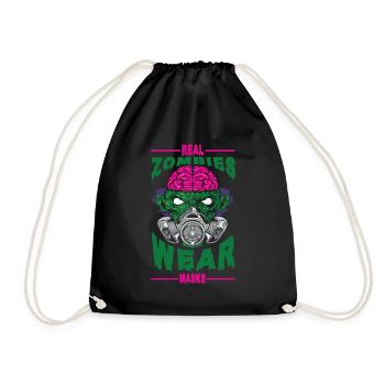 Scary halloween pumpkin witches zombie ghosts - Drawstring Bag - black - Front