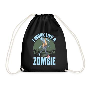 Scary halloween pumpkin witches zombie ghosts - Drawstring Bag - black - Front