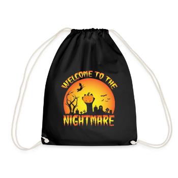 Scary halloween pumpkin witches zombie ghosts - Drawstring Bag - black - Front