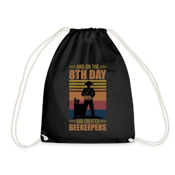 Bees honey bee beekeeper beekeeper gift - Drawstring Bag - black - Front