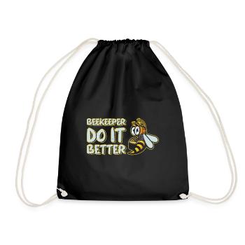 Bees honey bee beekeeper beekeeper gift - Drawstring Bag - black - Front