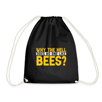 Bees honey bee beekeeper beekeeper gift - Drawstring Bag - black - Front