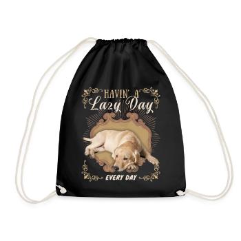 Labrador retriever, chien paresseux, dicton drôle - Sac de sport léger - noir - Devant