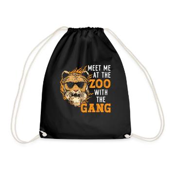 Zookeeper Animal Care Zookeeping Wildlife Nature - Drawstring Bag - black - Front