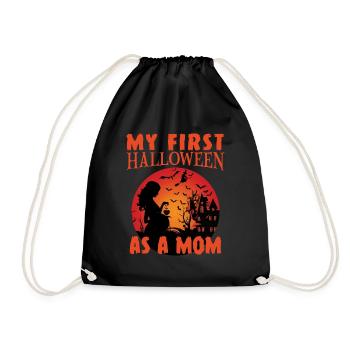 My first Halloween as a Mom Spruch Sprüche - Turnbeutel - Schwarz - Vorne