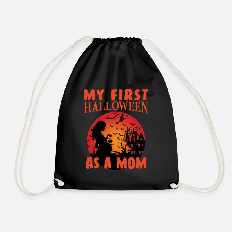 My first Halloween as a Mom Spruch Sprüche - Turnbeutel - Schwarz