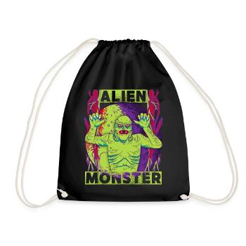 Alien-Ausserirdische Alien-Monster lustiger Spruch - Turnbeutel - Schwarz - Vorne