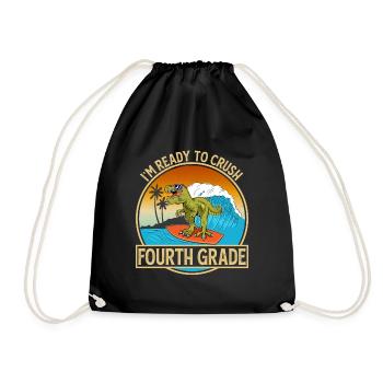 Je suis prêt à écraser les dinosaures de quatrième classe - Sac de sport léger - noir - Devant