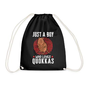 Boy of the Quokkas loves marsupial Quokka - Drawstring Bag - black - Front