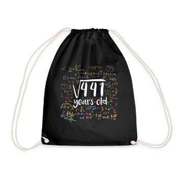 Square root of 441 math nerd 21st birthday - Drawstring Bag - black - Front