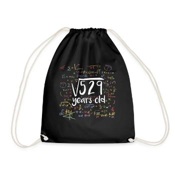 Square root of 529 math nerd 23rd birthday - Drawstring Bag - black - Front
