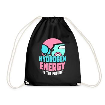 Energy from hydrogen is the future Hydrogen - Drawstring Bag - black - Front