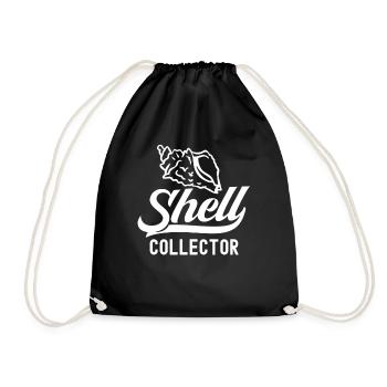 Shell Collector Shell Collector Collect shells - Drawstring Bag - black - Front