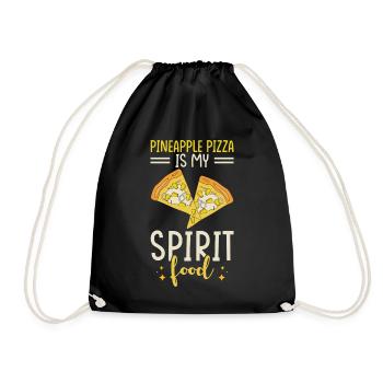 Pineapple -Pizza Is My Ghost Food - Drawstring Bag - black - Front