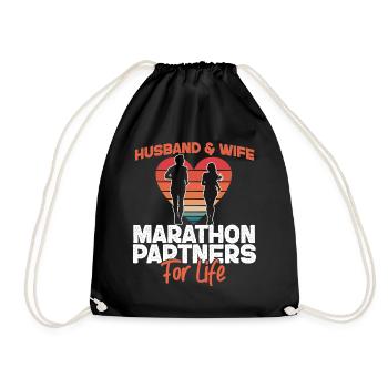 Running Runner Half Marathon - Drawstring Bag - black - Front