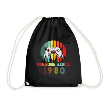 Awesome Since 1980 Geburtstag 1980 Vintage 1980 - Turnbeutel - Schwarz - Vorne