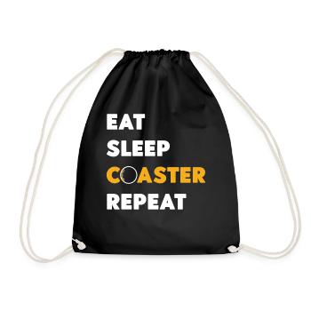 Roller Coaster Eat Sleep Coaster - Turnbeutel - Schwarz - Vorne