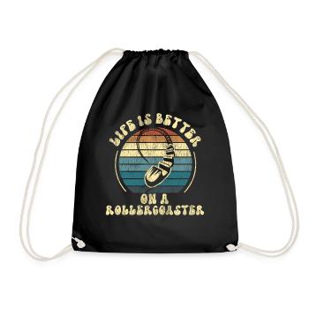 Roller Coaster Retro Vintage Life - Turnbeutel - Schwarz - Vorne