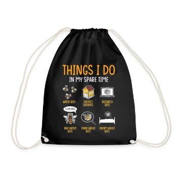 Imker Geschenk Imkerei Bienen - Turnbeutel - Schwarz - Vorne