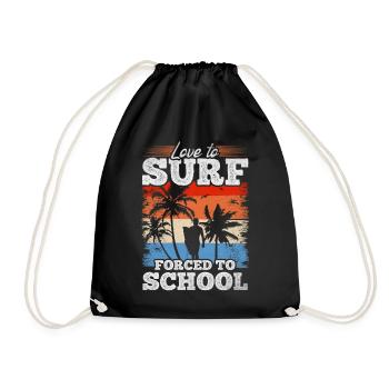Surf Surfeur d’eau amour pour surfer forcé à l’école - Sac de sport léger - noir - Devant