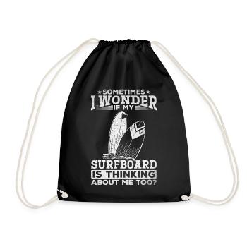 Surfer Sports nautiques Surf Drôle Surfer Surfboard - Sac de sport léger - noir - Devant
