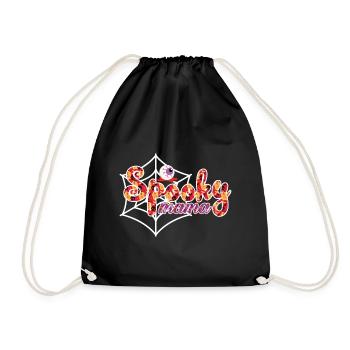 Spooky mama halloween pumpkin witches ghosts - Drawstring Bag - black - Front