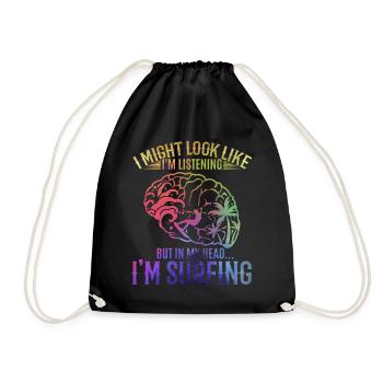 Water Surfing Surf Surf Surf surfeur surf - Sac de sport léger - noir - Devant