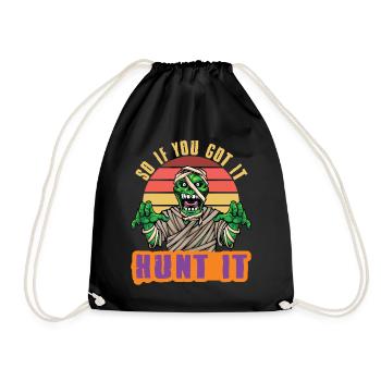 Scary halloween pumpkin witches zombie ghosts - Drawstring Bag - black - Front