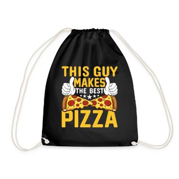Pizza design for pizza makers and pizza lovers - Drawstring Bag - black - Front