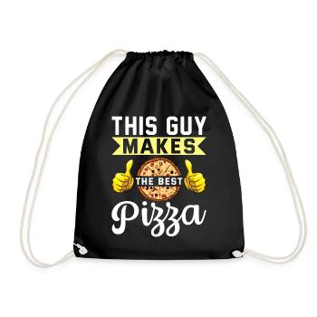 Pizza design for pizza makers and pizza lovers - Drawstring Bag - black - Front