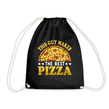 Pizza design for pizza makers and pizza lovers - Drawstring Bag - black - Front