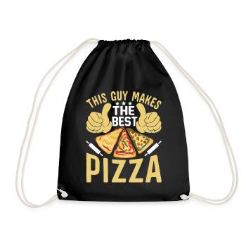 Pizza design for pizza makers and pizza lovers - Drawstring Bag - black - Front
