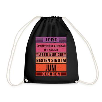 Spediteur Geburtstag Juni geboren - Turnbeutel - Schwarz - Vorne