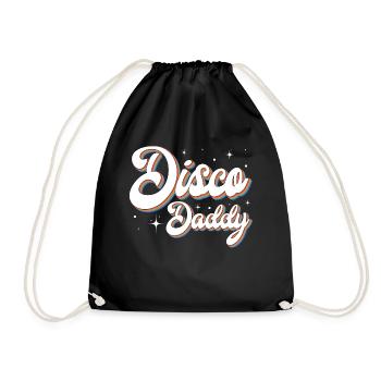 Retro Disco Daddy, 60s 70s 80s 90 Party Costume - Drawstring Bag - black - Front