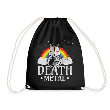 Death Metal Rock Satan Cat Concerts Festivals - Drawstring Bag - black - Front