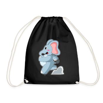 Elephant Jogger Jogging Sport - Drawstring Bag - black - Front