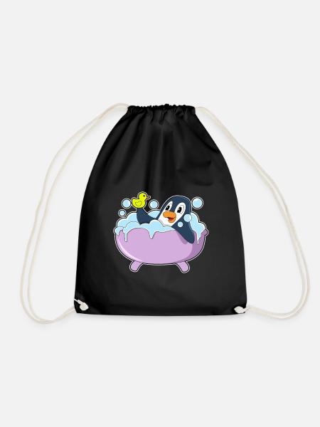 Pinguin Baden Badewanne - Turnbeutel - Schwarz
