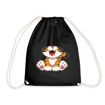 Roaring Tiger - Drawstring Bag - black - Front