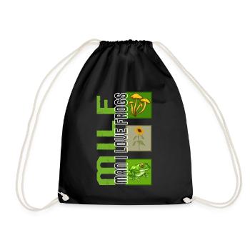 Chemise grenouille, homme j'aime les grenouilles champignon drôle - Sac de sport léger - noir - Devant