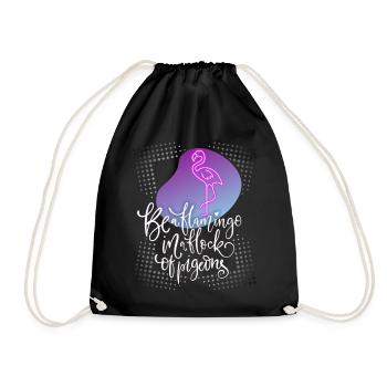 Funny flamingo saying with beautiful typography - Drawstring Bag - black - Front
