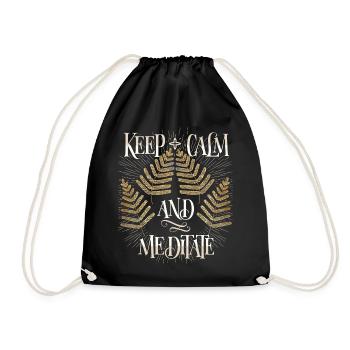 Méditation, méditation, calme, dicton drôle - Sac de sport léger - noir - Devant