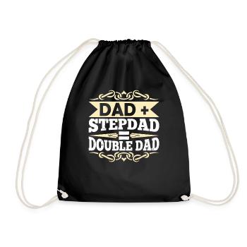 Papa Plus Stepfather Equal Double Papa Stepdad - Drawstring Bag - black - Front