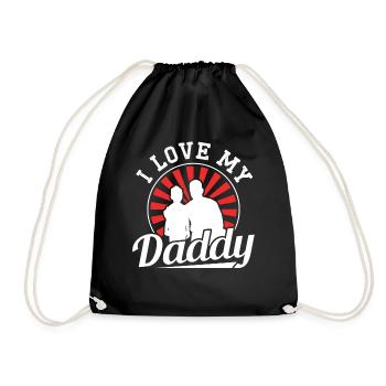 I Love My Daddy Father Papa Father Day - Drawstring Bag - black - Front