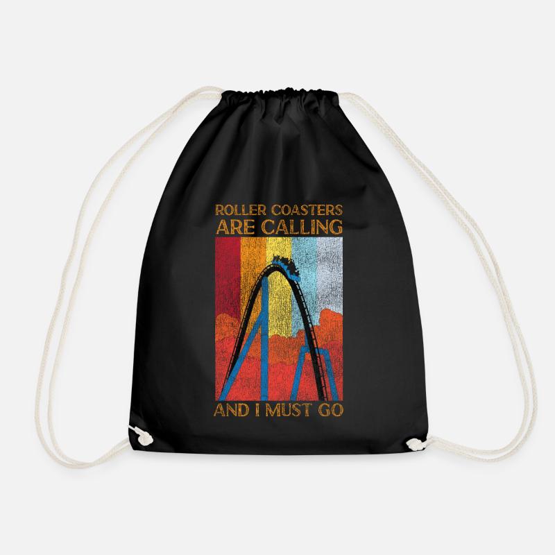 Roller Coaster Retro Vintage - Turnbeutel - Schwarz