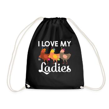 J’aime mes dames Poulet Poussins Poussins Poulets - Sac de sport léger - noir - Devant