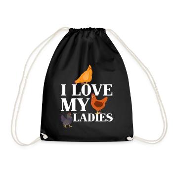 J’aime mes dames Poulet Poussins Poussins Poulets - Sac de sport léger - noir - Devant