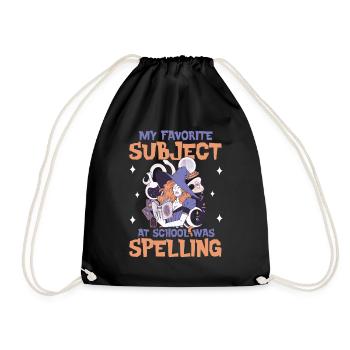 My Favorite Subject What Spelling Halloween Witch - Drawstring Bag - black - Front