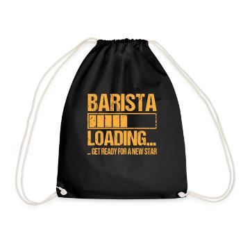 Barista loading Barista Ausbildung - Turnbeutel - Schwarz - Vorne